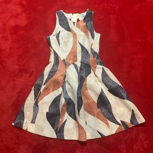 H&M black cream and orange polyester dress